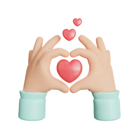 Heart Hand Gesture 3D Illustration