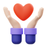 heart care gesture 3d logo