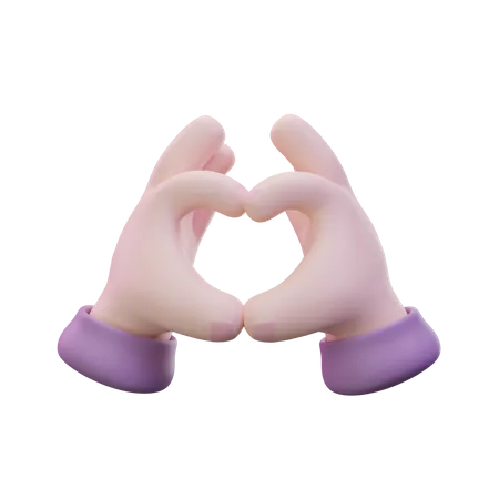 Heart Hand Gesture  3D Icon