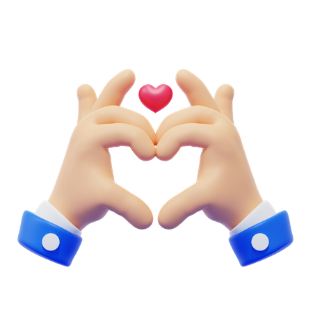 Heart Hand Gesture 3D Icon