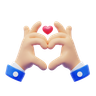 heart hand gestures 3d logos