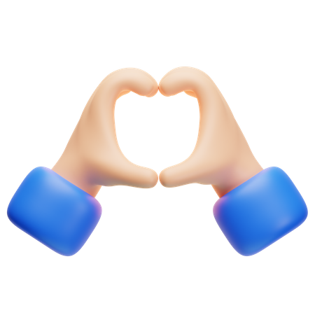 Heart Hand Gesture 3D Icon