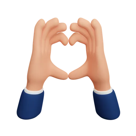 Heart hand gesture  3D Icon