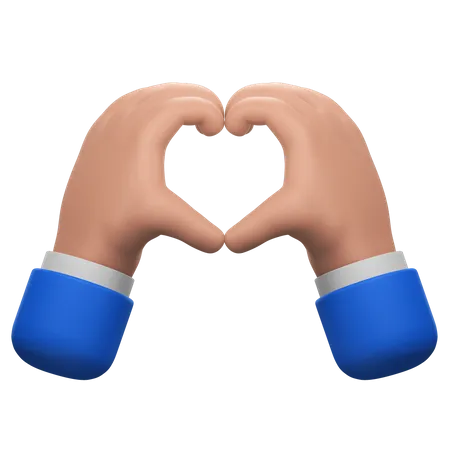 Both Hands Forming A Heart Shape 3D Icon