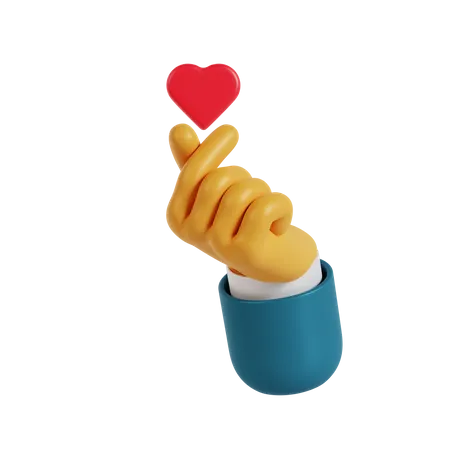 Heart Holding Hand Gesture  3D Illustration