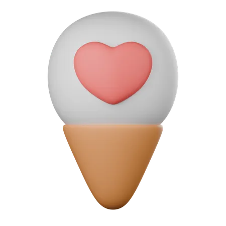 Heart Icecream  3D Icon