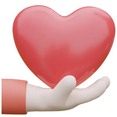 Heart In Arm 3 D Illustration 3D Icon