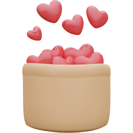 Heart In Basket  3D Icon