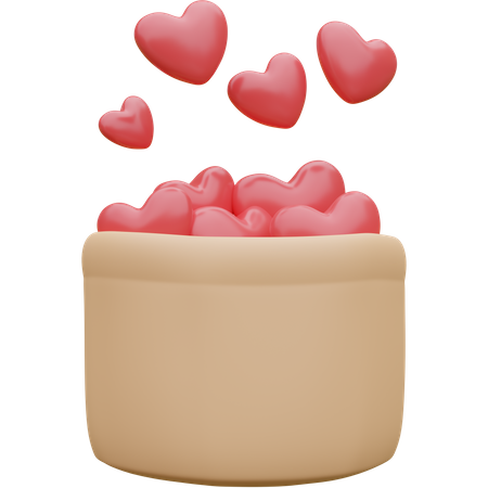 Heart In Basket  3D Icon