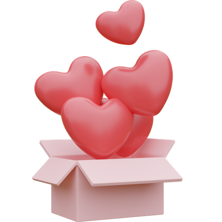 Heart In Box 3D Icon