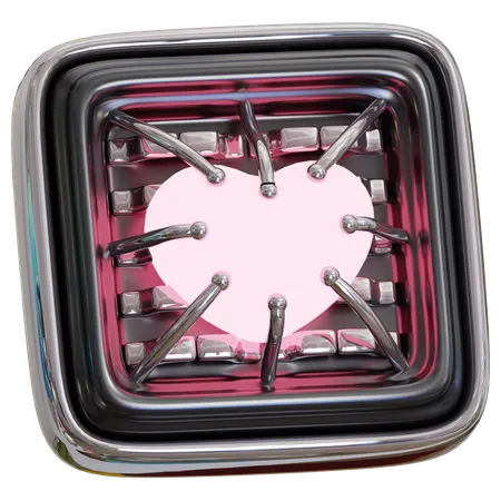 チップの中のハート  3D Icon