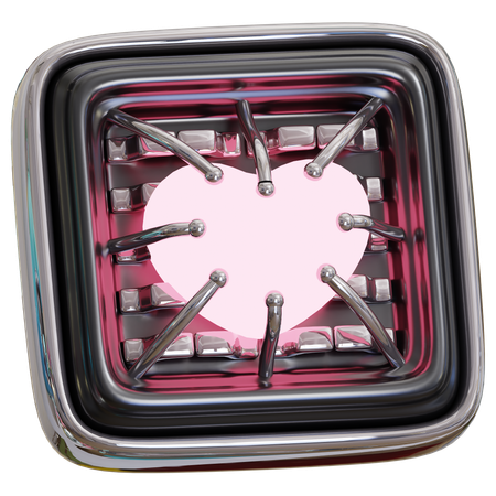 Heart In Chip  3D Icon