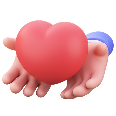 Heart in hands  3D Icon