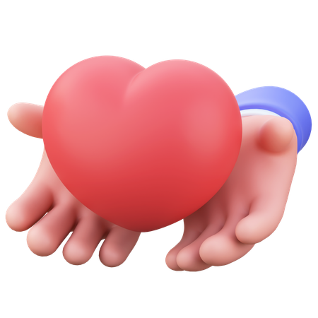 Heart in hands  3D Icon