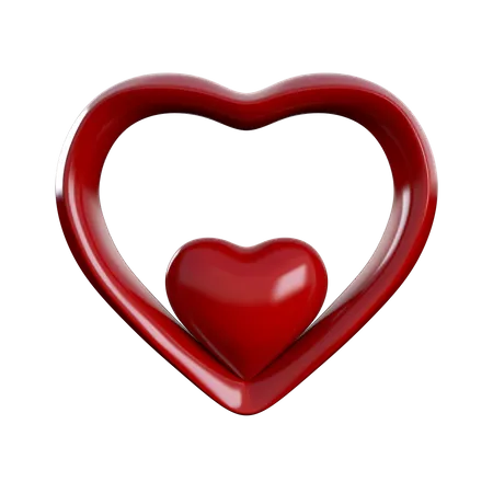 Heart inside Border  3D Icon