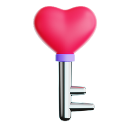 Heart Key  3D Icon