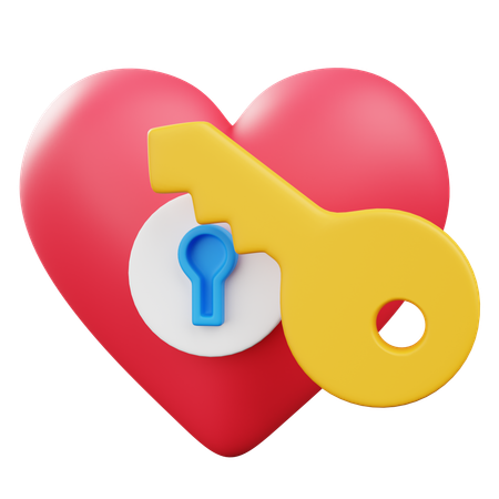 ハートキー  3D Icon