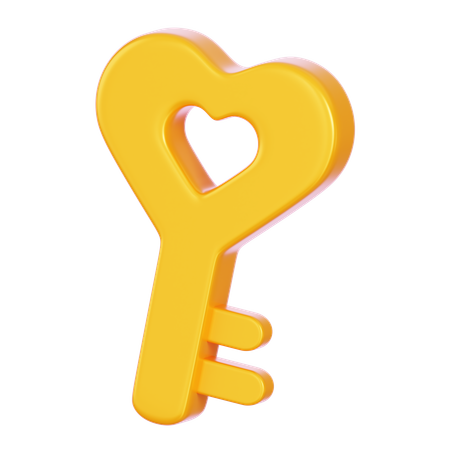 Heart Key  3D Icon