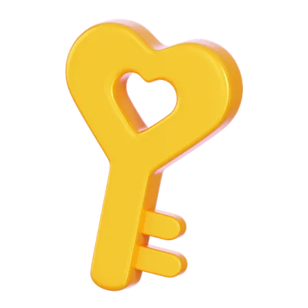 Heart Key  3D Icon