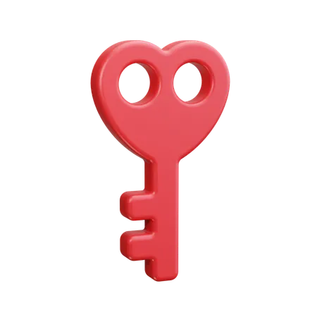 Heart Key  3D Icon