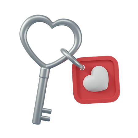 Heart Key  3D Icon