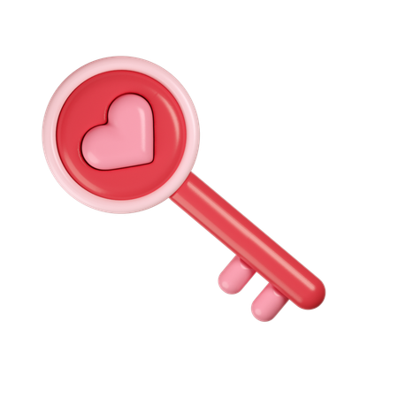 Heart Key  3D Icon