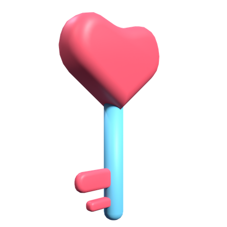 Heart Key  3D Illustration