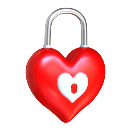Heart Lock 3 D Wedding Icon 3D Icon