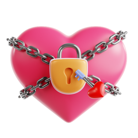 Heart Lock  3D Icon