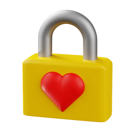 Heart Lock  3D Icon