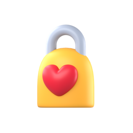 Heart lock  3D Icon