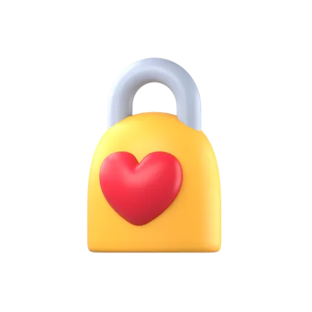 Heart lock  3D Icon