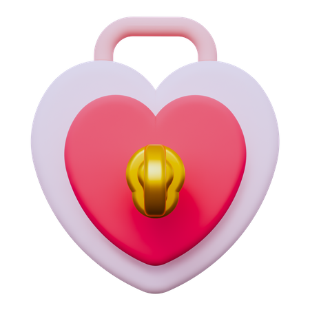 Heart Lock  3D Icon