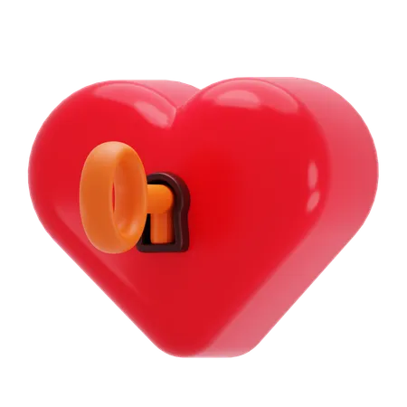 Heart Lock  3D Icon