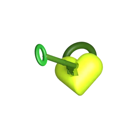 Heart Lock  3D Icon