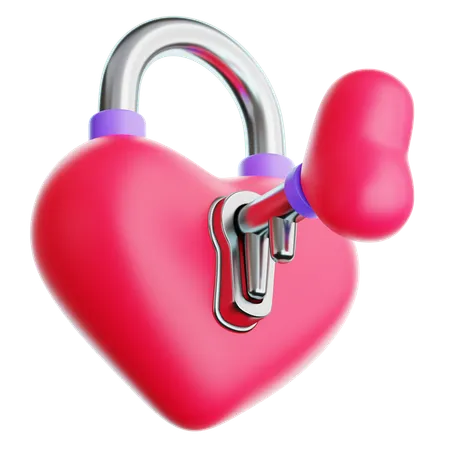 Heart Lock  3D Icon