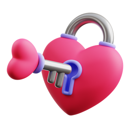 Heart Lock  3D Icon