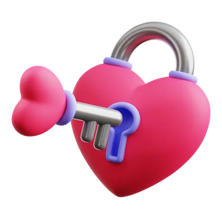 Heart Lock  3D Icon