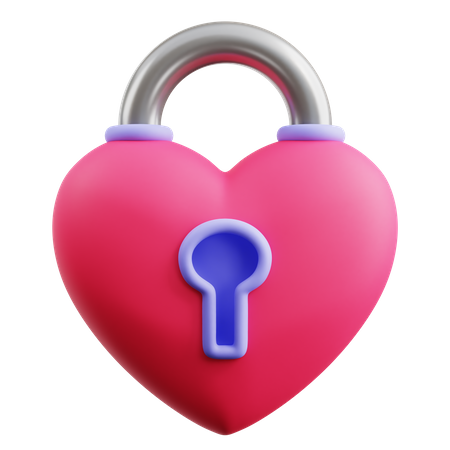 Heart Lock  3D Icon