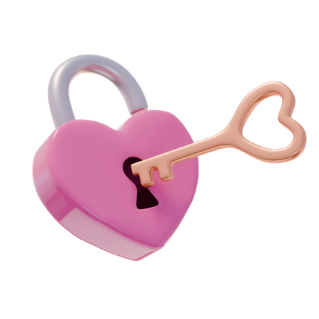 Heart Lock  3D Icon