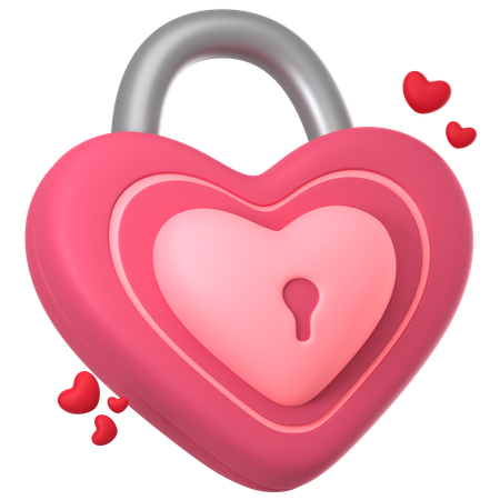 Heart Lock  3D Icon