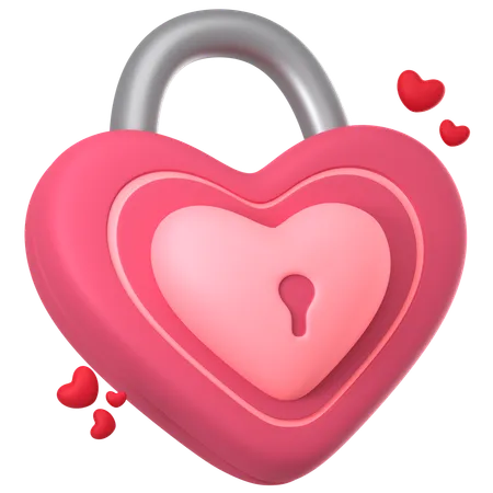 Heart Lock  3D Icon