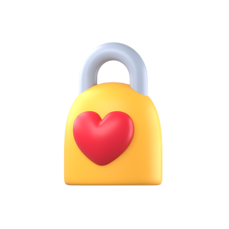 Heart lock  3D Icon