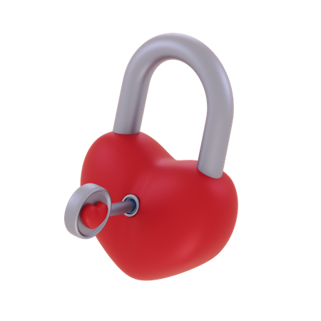 Heart Lock  3D Icon