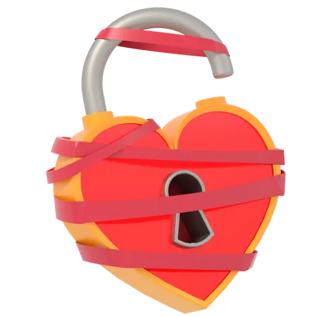 Heart Lock  3D Illustration