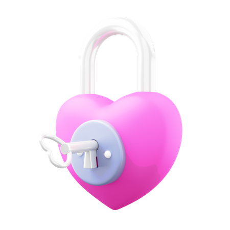 Heart Lock  3D Illustration