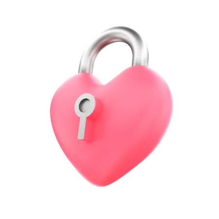 3 D Render Heart Lock Illustration 3D Icon