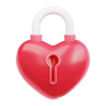 A Locked Heart Without A Key 3D Icon