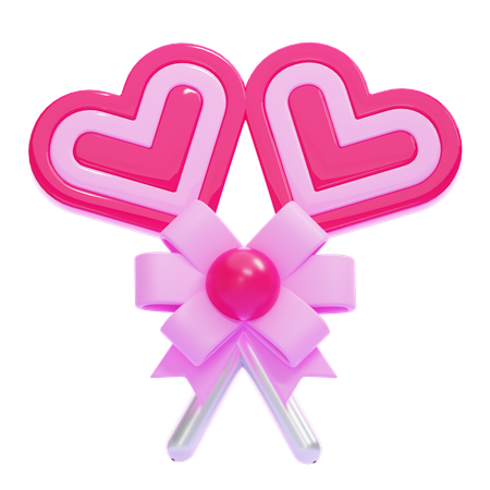 Heart Lollipop  3D Icon
