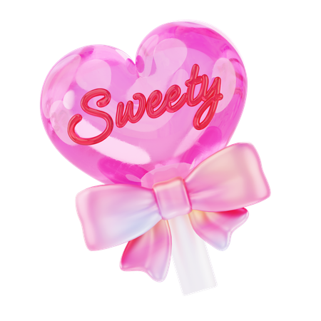 Heart lollipop  3D Icon